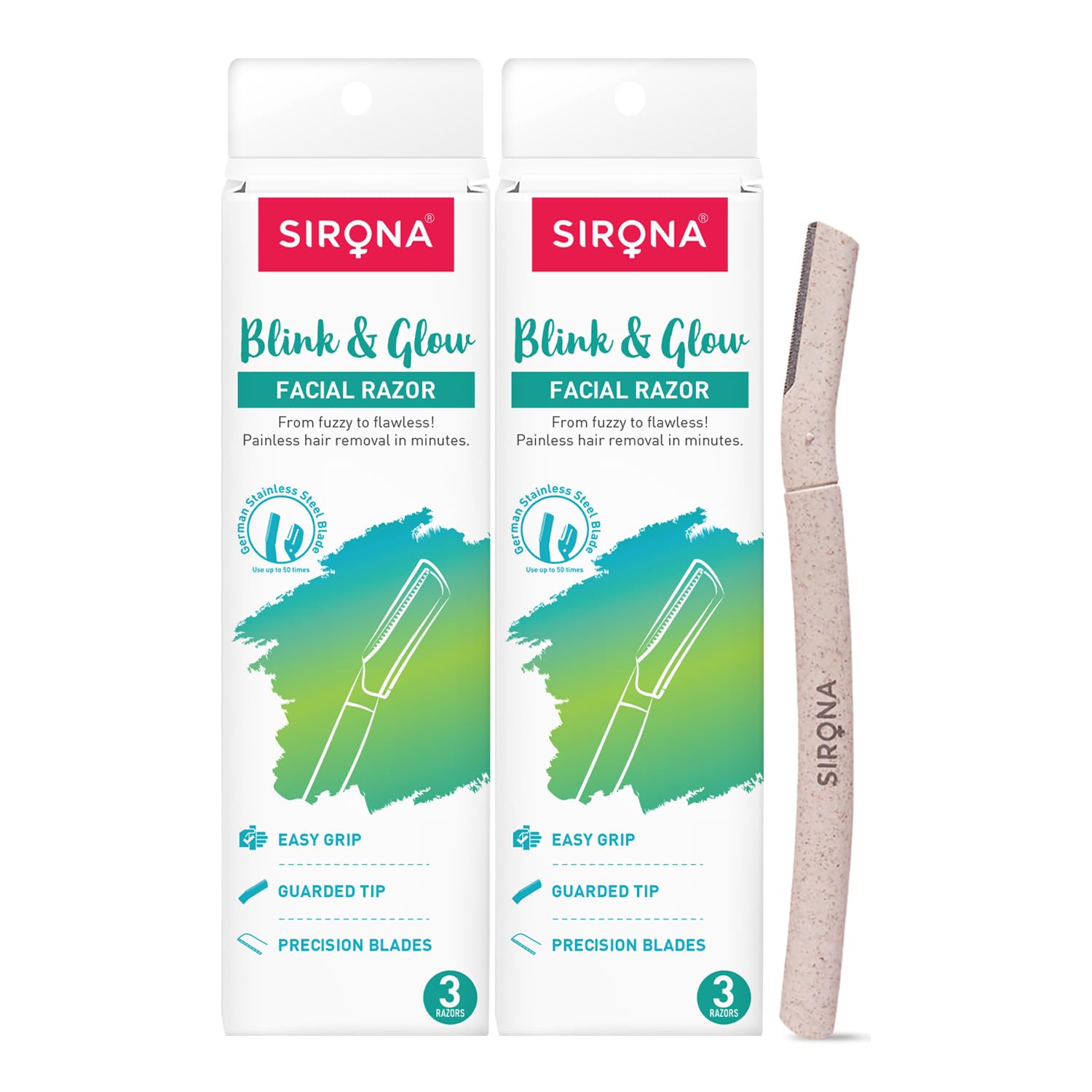Sirona Reusable Face Razor for Women Facial Hair- 6 Razors